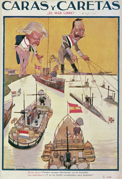 Birinci Dünya Savaşı sırasında Kayzer ve Sam Amca, 1915 by Spanish School