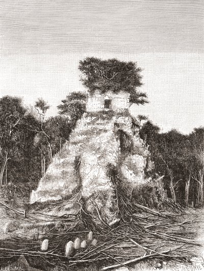 Tikal, Guatemala, Orta Amerika: Jaguar Tapınağı by Spanish School
