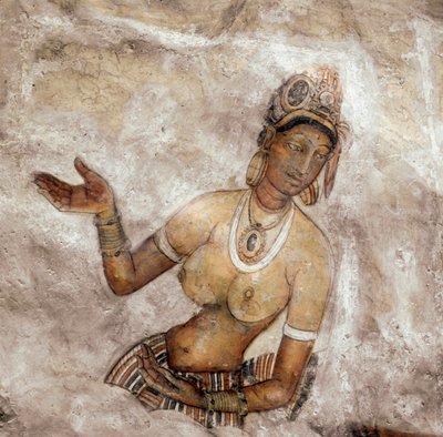 Hizmetçinin görünümü (aslan kayasının freski, 5. yüzyıl) by Sri Lankan School