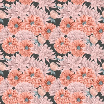Dahlia kahraman deseni colorway 1, 2020 (grafit kalem ve dijital) by Stacy Hsu