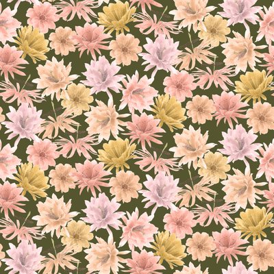 Mojave Desert Blooms deseni, 2021 (grafit kalem ve dijital) by Stacy Hsu