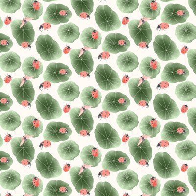 Nasturtium koordinat deseni colorway 2, 2020 (grafit kalem ve dijital) by Stacy Hsu