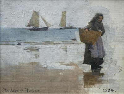 Sahilde Balıkçı Kadın by Stanhope Alexander Forbes