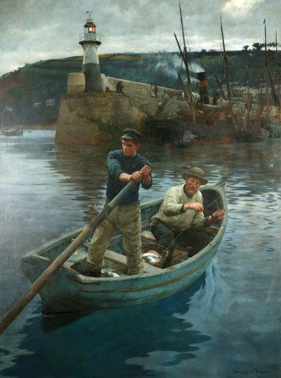 Newlyn Deniz Feneri, Cornwall by Stanhope Alexander Forbes