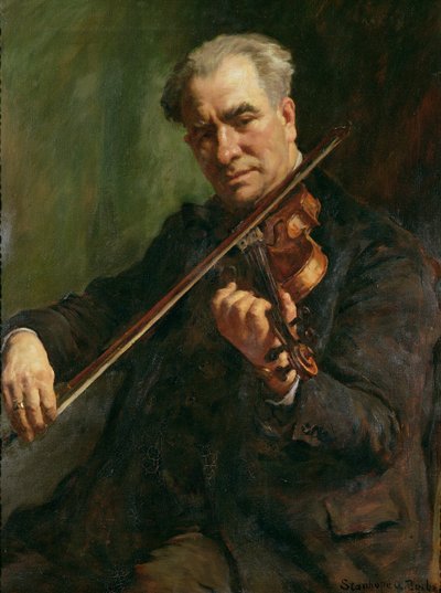 Kemancı: Walter Barnes, Penzance Orchestral Society'nin şefi, c.1933 by Stanhope Alexander Forbes
