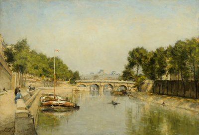 İlkbaharda Seine Kıyıları (tuval üzerine yağlı boya) by Stanislas Victor Edouard Lepine