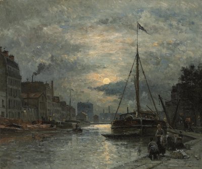 Ay Işığında Saint-Martin Kanalı; Ay Işığında Kanal Saint-Martin, by Stanislas Victor Edouard Lepine