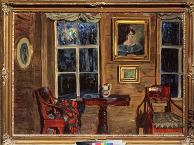 Eski bir evde. Boyama Stanislav Yulianovich Zhukovsky (Zhukovsky) (1873-1944), tuval üzerine yağlı boya by Stanislav Joulianovitch Joukovski