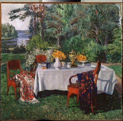 Terasın önü. Stanislav Yulianovich Zhukovsky (Zhukovsky) (1873-1944) tarafından tablo, tuval üzerine yağlı boya by Stanislav Joulianovitch Joukovski