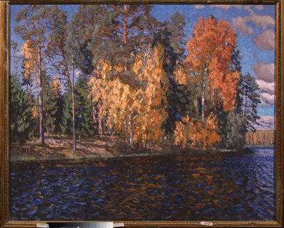 Mavi sular. Altın sonbahar. Stanislav Yulianovich Zhukovsky (Zhukovsky) (1873-1944) tarafından tablo, tuval üzerine yağlı boya by Stanislav Joulianovitch Joukovski