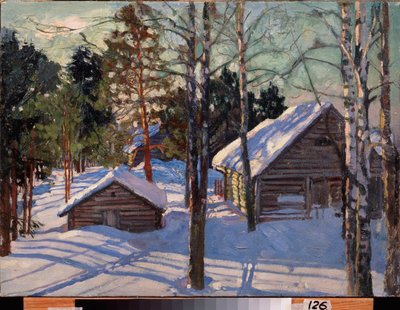Kış (Kış) - Stanislav Yulianovich Zhukovsky (Zhukovsky) (1873-1944), tuval üzerine yağlı boya - Rus sanatı by Stanislav Joulianovitch Joukovski