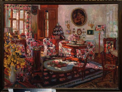 Brasovo malikanesinin içi. Boyama Stanislav Yulianovich Zhukovsky (Joukovski) (1873-1944), tuval üzerine yağlı boya by Stanislav Joulianovitch Joukovski