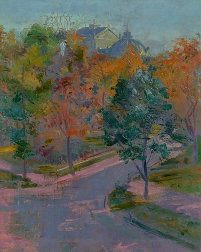 Zacisze Caddesi'nden Krakow Belediye Tiyatrosu'nun görünümü by Stanislaw Wyspianski