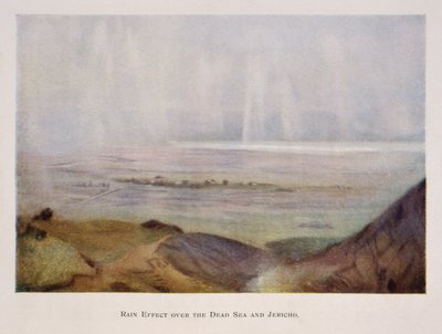 rain falling over Jericho and the Dead Sea, in Palestine 1906 by Stanley Inchbold