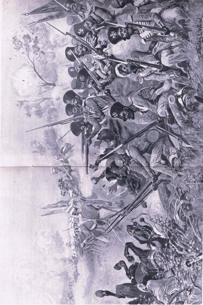 Chilianwala, 13 Ocak 1849: Goddys Tugayı, Sihlerle çevriliyken cesur bir duruş sergiliyor, İngiliz Kara ve Deniz Savaşlarından bir örnek, 1915 by Stanley L. Wood