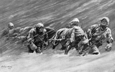 1909 kar fırtınası sırasında trek by Stanley L Wood