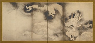 Ejderhalar ve Bulutlar, Momoyama veya Edo dönemi, 1590-1640. by Sôtatsu