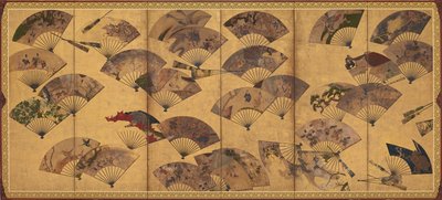 Dağınık yelpazeli ekran, Edo dönemi, 17. yüzyılın başları. by Sôtatsu