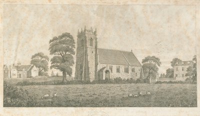 Adbaston Kilisesi: çizgi ve noktalı gravür, nd [c 1800] by Stebbing Shaw
