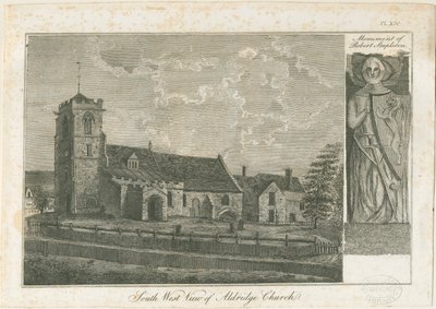 Aldridge Kilisesi: gravür, nd [1762-1802] by Stebbing Shaw