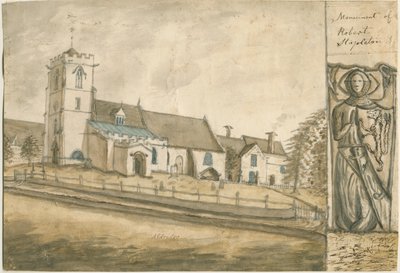Aldridge Kilisesi: sulu boya, nd [1762-1802] (resim) by Stebbing Shaw