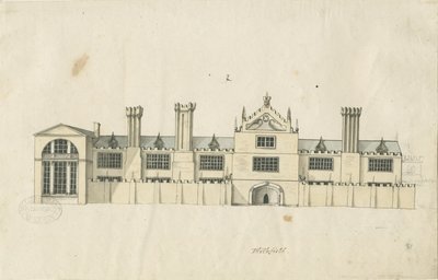 Blithfield Hall: renkli kalem çizimi ve [18. yüzyıl] (çizim) by Stebbing Shaw