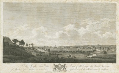 Burton-upon-Trent Köprüsü ve Kasabası: gravür, 1779 by Stebbing Shaw