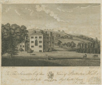 Butterton Hall: gravür ve [18. yüzyıl] by Stebbing Shaw