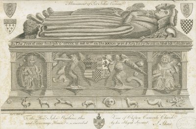 Clifton Campville Kilisesi - Vernon Anıtı: gravür, nd [1762-1802] by Stebbing Shaw