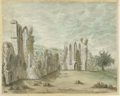 Croxden Abbey: suluboya resim, nd [1762-1802] (resim) by Stebbing Shaw