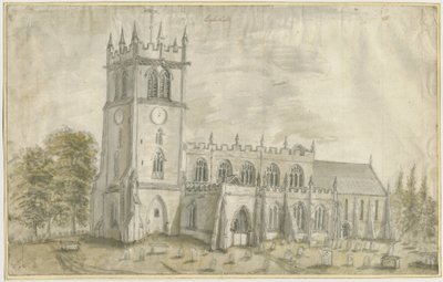 Eccleshall Kilisesi: sulu boya, nd [1762-1802] by Stebbing Shaw