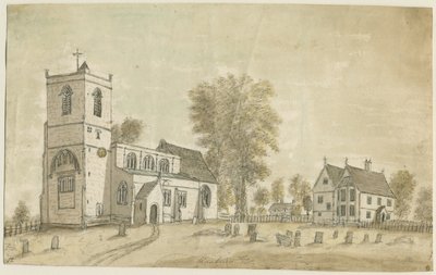 Hanbury Kilisesi: sulu boya, 1791 by Stebbing Shaw