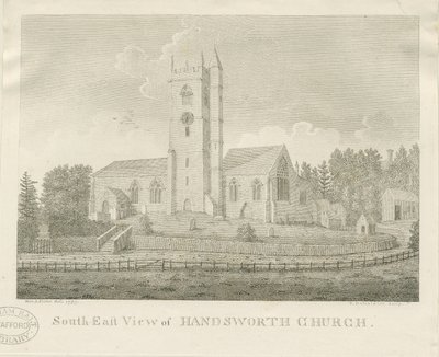 Handsworth Kilisesi: gravür by Stebbing Shaw