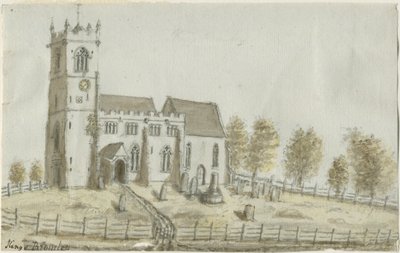 Kings Bromley Kilisesi: sulu boya ve [c 1796] by Stebbing Shaw