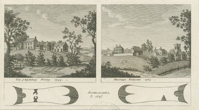 Mavesyn Ridware Hall - Gatehouse: gravür, 1785 by Stebbing Shaw