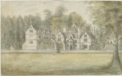 Norton Canes - Little Wyrley Hall: sulu boya, nd [1762-1802] by Stebbing Shaw