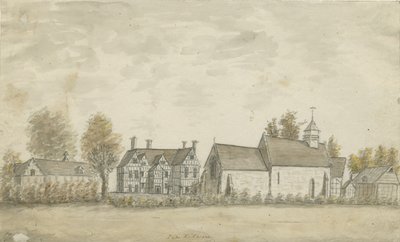 Pipe Ridware Kilisesi ve Malikane: sulu boya boyama, nd [1762-1798] by Stebbing Shaw