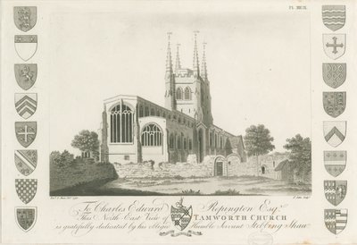 Tamworth Kilisesi: aquatint gravür, 1792 by Stebbing Shaw