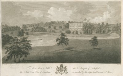 Trentham Hall: gravür, nd [c 1794] (baskı) by Stebbing Shaw