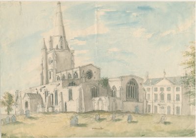 Uttoxeter Kilisesi [Eski]: sulu boya, nd [1794] by Stebbing Shaw