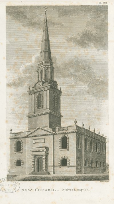 Wolverhampton - St. John Kilisesi: gravür ve [c 1798] by Stebbing Shaw