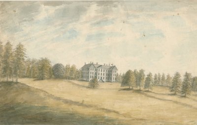 Wrottesley Hall: sulu boya, nd [1762-1802] by Stebbing Shaw