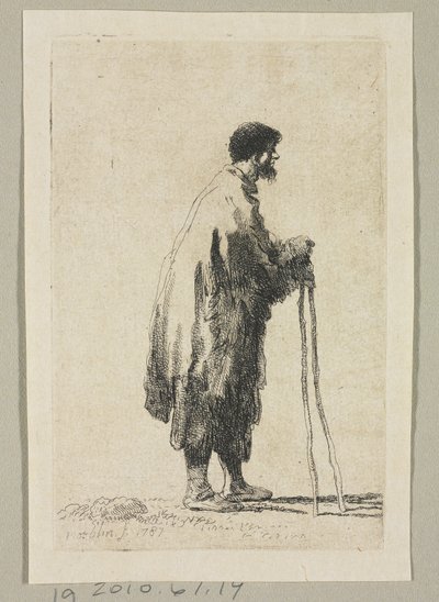 Sağa Bakan Profilde Dilenci by Stefan Juliusz Norblin de la Gourdaine