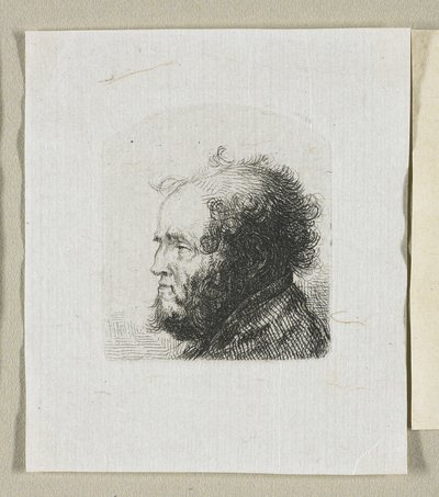 Sola Bakan Profilde Sakallı Bir Adamın Başı by Stefan Juliusz Norblin de la Gourdaine