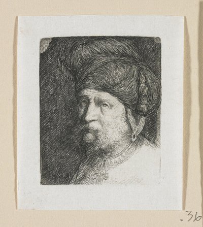 Türbanlı Bir Adamın Başı by Stefan Juliusz Norblin de la Gourdaine