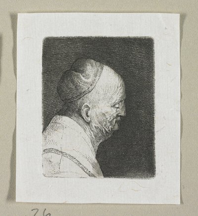 Sağa Bakan Profilde Yaşlı Bir Adamın Başı by Stefan Juliusz Norblin de la Gourdaine