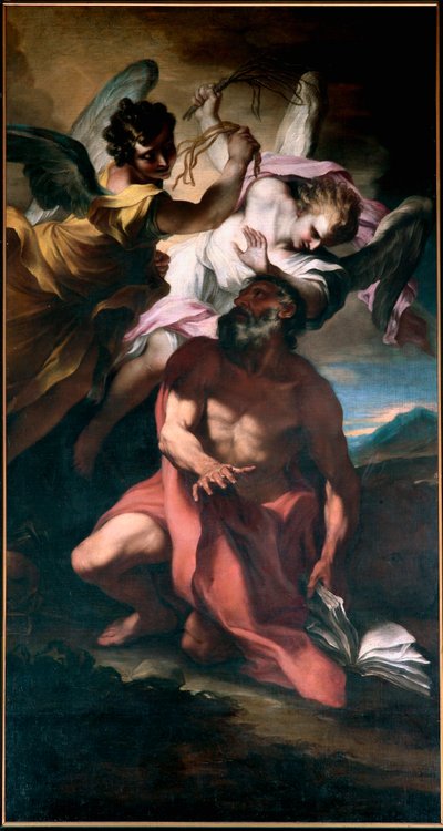 Melekler tarafından Aziz Jerome flagella Tablo Stefano Maria Legnani (il Legnanino) (1660-1715) Genes, San Girolamo Kilisesi by Stefano Maria Legnani