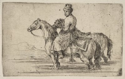 Polonyalı Damat Yıkanan Atlar, ca. 1662. by Stefano della Bella