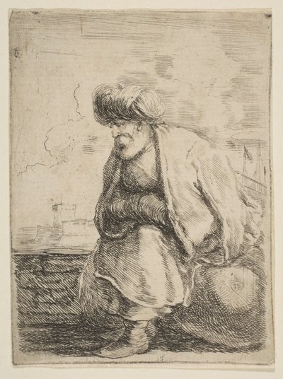 Taş Üzerinde Oturan Yaşlı Bir Türk, M.Ö. 1662. by Stefano della Bella