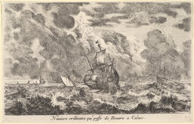 Dover ve Calais arasında seyahat eden sıradan bir gemi by Stefano della Bella